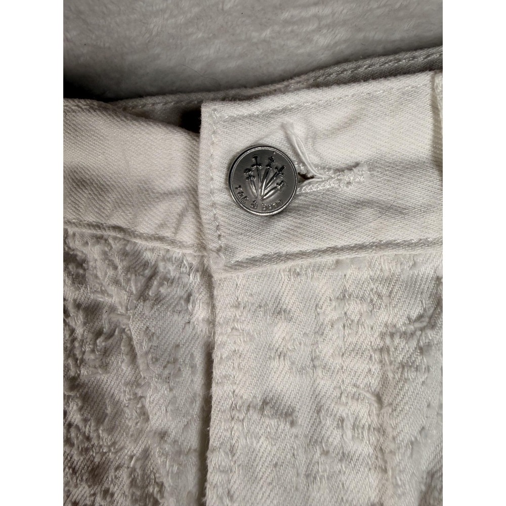 Rag & Bone Skirt Womens 28 White Tweed Denim Wrap Mini Fringe Hem Layered - Picture 2 of 10